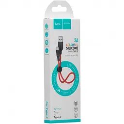 USB Cable Hoco X21 Plus Silicone Type-C Black/Red 0.25m - мініатюра 2