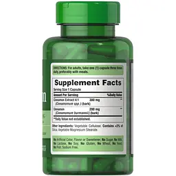Натуральна добавка Puritan's Pride Cinnamon 500 mg 100 капсул - мініатюра 3