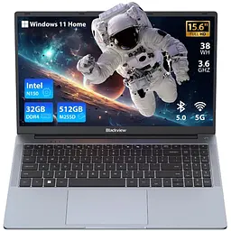 Ноутбук Blackview Acebook 6,16GB DDR4 512GB, N150 36GHz / UHD, Win11 Home, 38Wh, +, HDMI 2.0, Bluetooth 5.0, USB 3.0