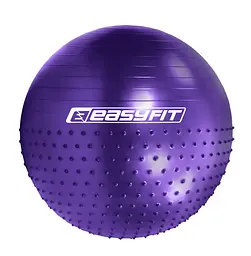 Фітбол 65 см EasyFit Hybrid фіолетовий (фітбол напівмасажний) (EF-3011-V)