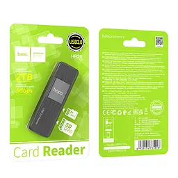 Кардрiдер Hoco HB20 Mindful 2-in-1card reader(USB3.0) Black (6931474735218) - мініатюра 5