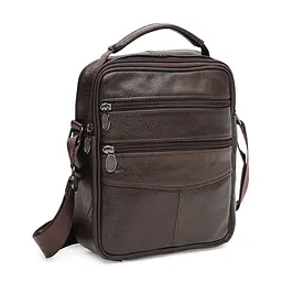 Чоловіча сумка Borsa Leather K12314br 23x19x7 см Коричневий (40175)