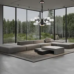 Люстра світлодіодна акрилова Sirius N 3705-6+3 BLACK+GD 98W - мініатюра 3