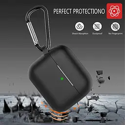 Чохол для навушників Blueo AirPods Pro Silicone Case+Carbine [Black] [45696] - мініатюра 4