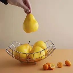 Фруктівниця кругла тарілка підставка кошик ваза для фруктів з нержавіючої сталі, Kitchen Master Сріблястий 86823 - мініатюра 6
