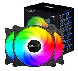 Кулер корпусной PCCOOLER 120 mm ARGB, Hydraulic Bearing, 4Pin PWM 3in1 (3шт)