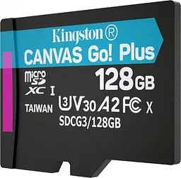 Карта пам'яті KINGSTON microSDXC Canvas Go Plus 128Gb Class 10 UHS-3  [R-170MB/s] + SD адаптер [SDCG3/128GB] [69970] - мініатюра 9
