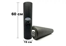Масажний ролик EasyFit Foam Roller 60 см Чорний (EF-2032-BK) - мініатюра 3