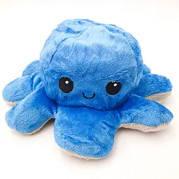 М'яка іграшка Восьминіг перевертень двосторонній веселий сумний Mood Octopus 16 см UKC сіро/синій - мініатюра 1