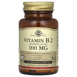 Вітамін В-2 (Рибофлавін) Vitamin B2 100мг (Riboflavin) - 100 вег. капсул