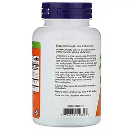 Натуральна добавка NOW Chlorella 1000 mg, 120 таблеток - мініатюра 3