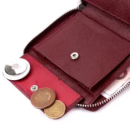 Портмоне для жінок на блискавці з натуральної шкіри ST Leather 19487 бордовий - мініатюра 7