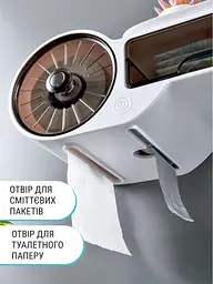 Тримач-бокс для туалетного паперу з поличкою - мініатюра 3