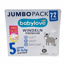 Підгузники Babylove Premium Jumbo Pack 5 Junior (10-16 кг) 72 шт