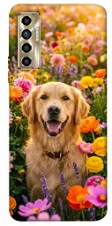TPU чохол Demsky Flowery labrador для TECNO Camon 17P