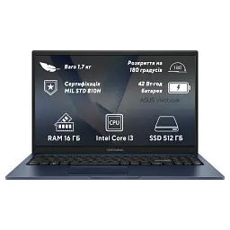 Ноутбук ASUS Vivobook 15 X1504VA-BQ499 (90NB10J1-M00PH0) - мініатюра 7