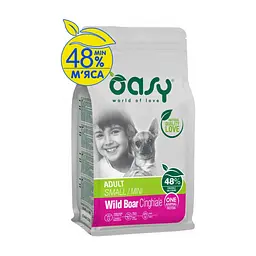 Сухий корм для собак OASY One Animal Protein ADULT Small/Mini з диким кабаном 2.5 кг (8053017348599)