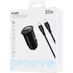 Автомобільний зарядний пристрій Proove Flash 30W + Cable USB-C to USB-C Black (CCFC30111201) [169664] - мініатюра 3