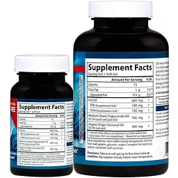 МСТ і Омега-3 Carlson MCT & Omega-3 120 гел капс та 30 гел кас - мініатюра 2