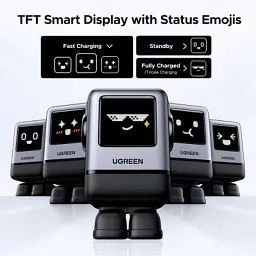 Зарядний пристрій Ugreen 1xUSB + 3xUSB-C GaN 100W Robot X688 gray (45515B) - мініатюра 3
