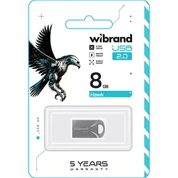 Flash Wibrand USB 2.0 Hawk 8Gb Silver - мініатюра 2