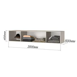 Шафа 4-дверна з антресоллю MebelStar Оскар Gloss BL-B, блок шухляд+полиці 200x52x260 см Дуб сонома/Білий (MBS-5576) - мініатюра 4