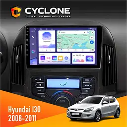 Штатна магнітола Hyundai i30 (FD) 2008-2011 Climate Cyclone C9-011 4x64, DSP Cyclone (НФ-00007010)