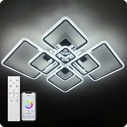 Люстра світлодіодна 517 Light 3color з пультом 224Вт Хром (01554) - мініатюра 4