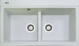 Кухонна мийка Adamant SIMILAR біла 885x505x230 мм, 2 повнорозмірні чаші 88,5 см