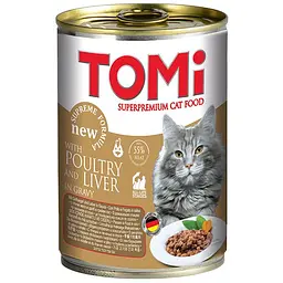Вологий корм TOMi Рoultry Liver птах печінка консерви для котів, банку 400г