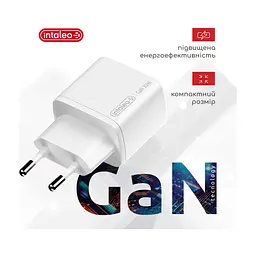 Зарядний пристрій Intaleo 30W GAN USB-C PD+USB-A QC 3.0 white (1283126578274) - мініатюра 2
