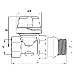 Кран термостатичний Koer прямий 3/4" KR.923-Gi KR2685 - мініатюра 3