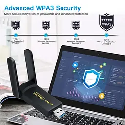 Бездротовий USB Wi-Fi адаптер Fenvi FU-AX1800, 2.4 / 5 GHz Mu-MIMO чорний (18838) - мініатюра 6