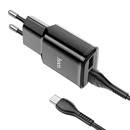 Адаптер + кабелі мережевий зарядний пристрій HOCO Type-C Cable Star round dual port charger set C88A чорний