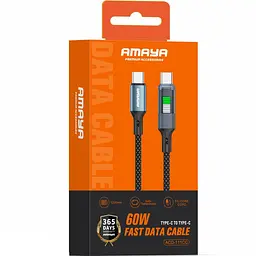 Дата кабель Amaya 111CC Type-C to Type-C 60W (1.2m) Black - мініатюра 2
