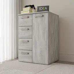 Комод на 4 шухляди з дверима Idea ТКБ-363 Бетон урбан