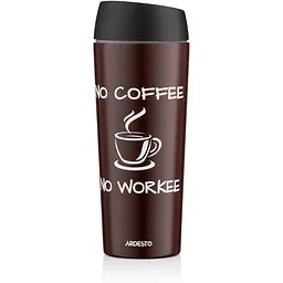 Термокухоль Ardesto Coffee Time 450 мл нержавіюча сталь коричневий - мініатюра 2
