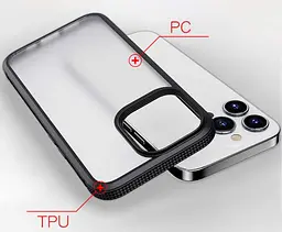 Протиударний бампер чохол Primolux Transparent для смартфона Apple iPhone 13 Pro Max Black - мініатюра 3