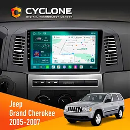 Штатна магнітола Jeep Grand Cherokee 2005-2007 Small Screen Cyclone C10-013 4x64 DSP 4G Cyclone (НФ-00008813)