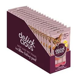 Ласощі для котів Delickcious Курка з додаванням ананасу 4 х 15 г (4820269141629) - мініатюра 2