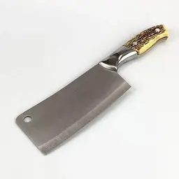 Тесак сокира сікач кухонний для обробки рубки м'яса кісток з нержавіючої сталі з кістяною ручкою 27x7 см, Kitchen Master 85709 - мініатюра 3