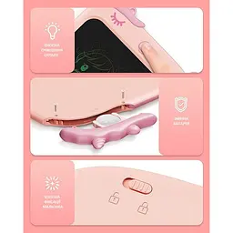 Дитячий LCD планшет для малювання Urmywo Єдиноріг 10” Multicolor рожевий (К1009pink) - мініатюра 2