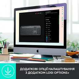 Комплект Logitech MX Keys for Business UA Graphite + Desk Mat Studio Series Mid Grey (MX920-010933) - мініатюра 8