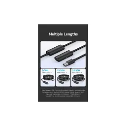 Дата кабель USB 2.0 AM/AF 10.0m Active black Vention (CBKBL) - мініатюра 11