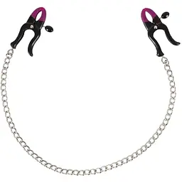 Затискачі для сосків на ланцюжку Bad Kitty Silicone Nipple Clamps 52 см сріблястий