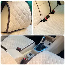 Накидка для сидіння Алькантара Verona Premium L Бежева 1 шт (Оригінал) - мініатюра 7
