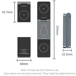Зарядний пристрій 15W 3-in-1 Magnetic Wireless Fast Charger Gray Vention - мініатюра 3