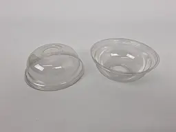 Купольна кришка до склянки, PET, 100 штук, купольна форма, з отвором, для холодних напоїв і коктейлів - мініатюра 4
