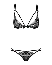 Комплект білизни Obsessive Intensa Set Black S/M - мініатюра 4