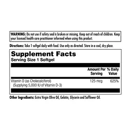 Вітамін Д-3 KAL D-3 5000 IU 125 mcg 90 softgel - мініатюра 2